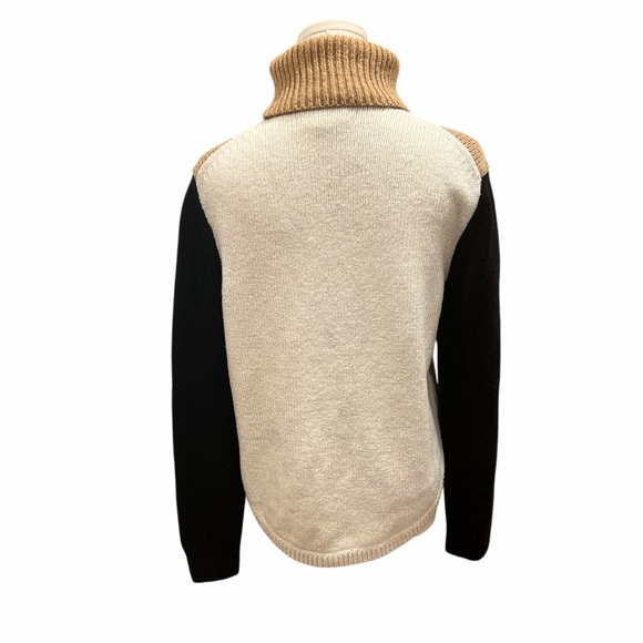 Velvet by Graham & Spencer Cotton Blend Colorblock Turtleneck Sweater | Small - Picture 5 of 11